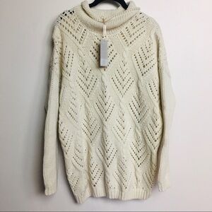 Cashmere wool knit cream oversize sweater new fedi